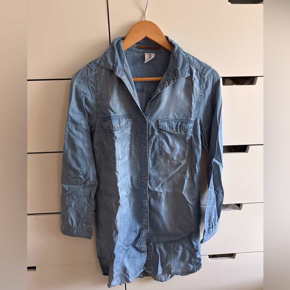 H&M Light Blue Denim Shirt Dress